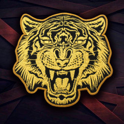 Parche de manga de velcro / termoadhesivo bordado con símbolo del tigre rugiente 2022
